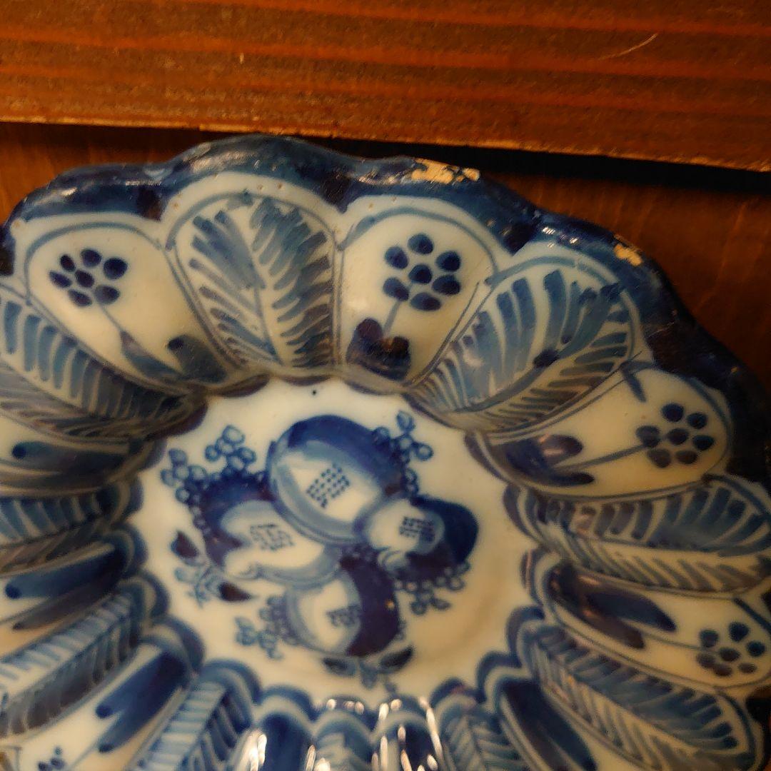 デルフト輪花皿