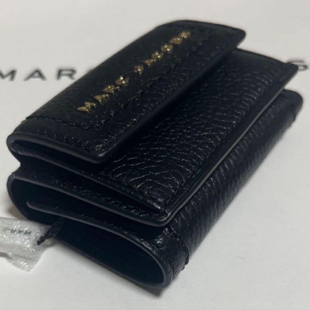 【新品未使用】MARC JACOBS ブラック レザー　三つ折り財布