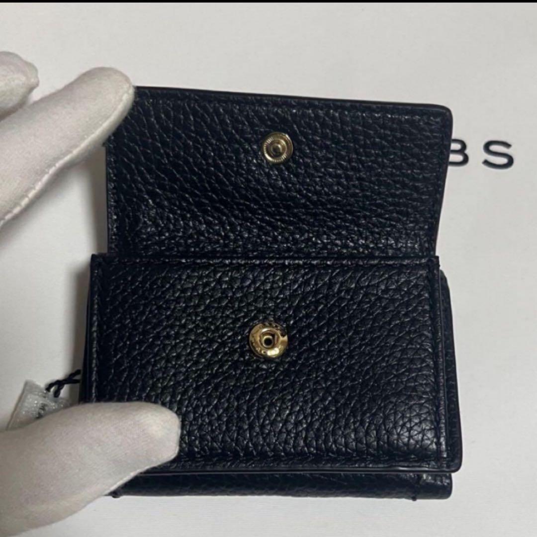 【新品未使用】MARC JACOBS ブラック レザー　三つ折り財布