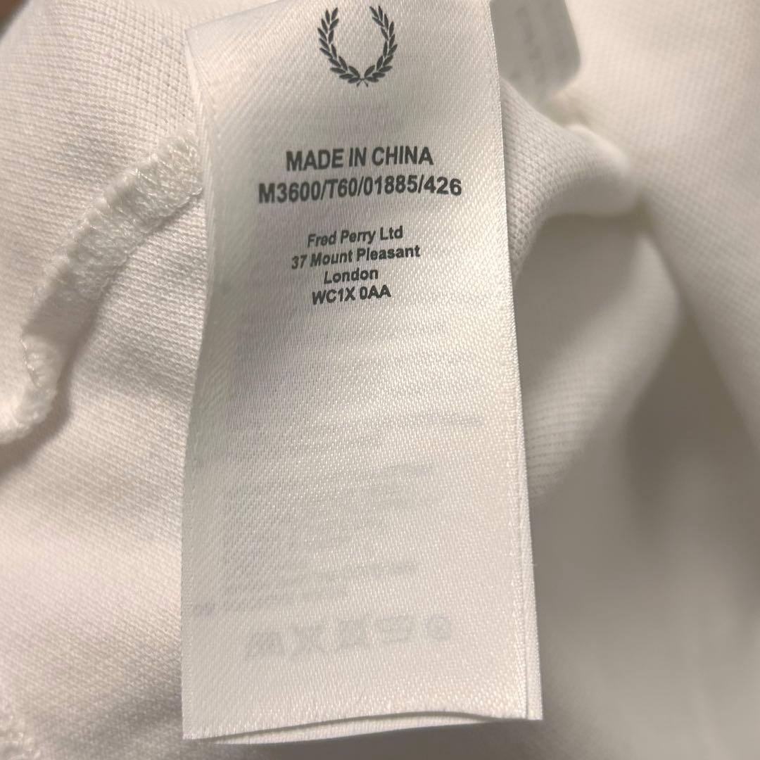 FRED PERRY フレッドペリー　ポロシャツ　ホワイト　レッド　M3600