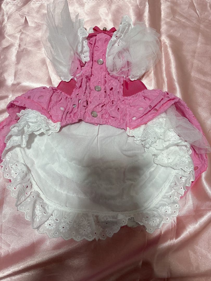 犬用フリルドレス ピンク　luxe birdie