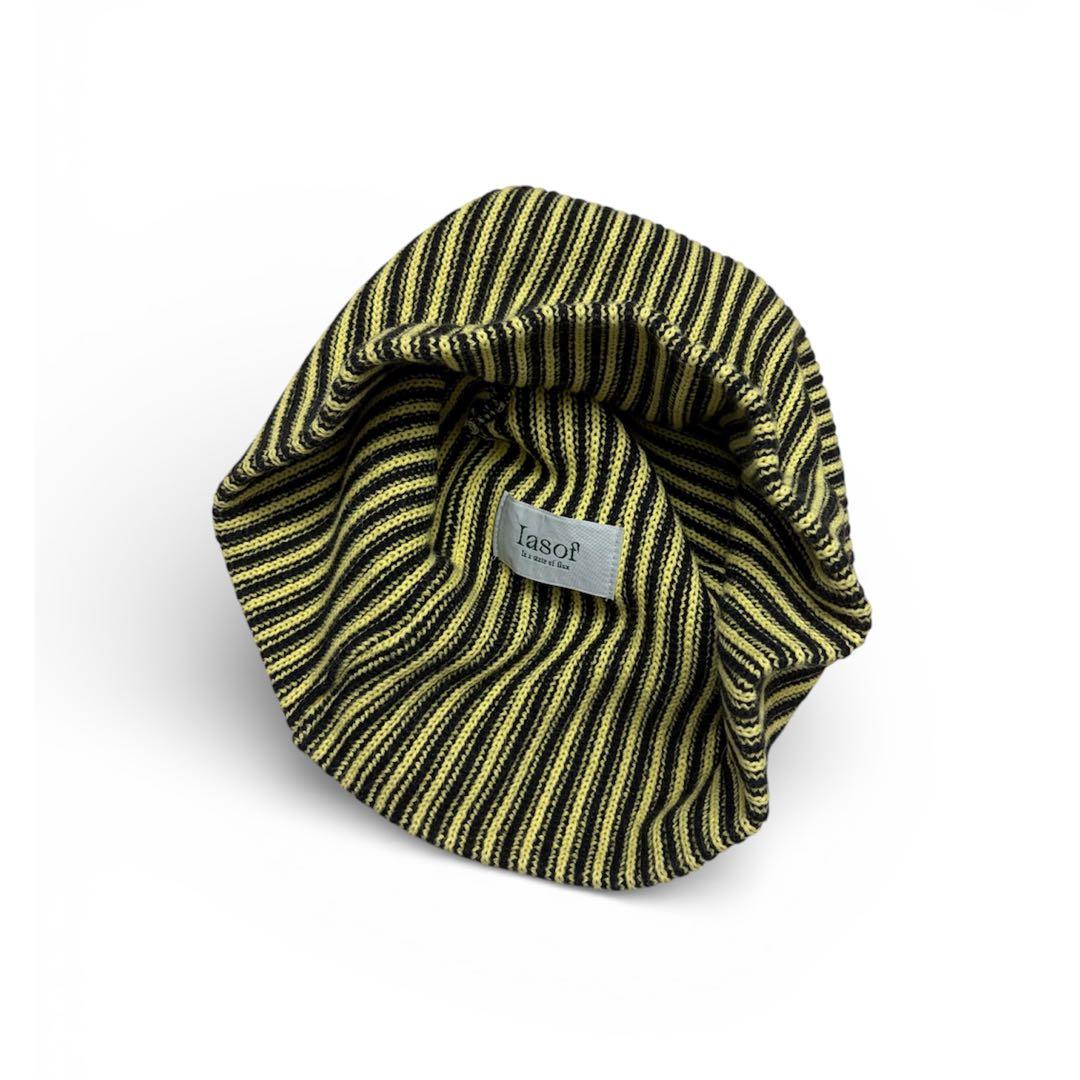 帽子 \"IASOF\" yellow stripe beanie