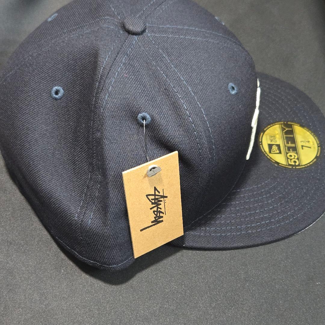 stussy newera 　NY キャップ ネイビー 7-3/4
