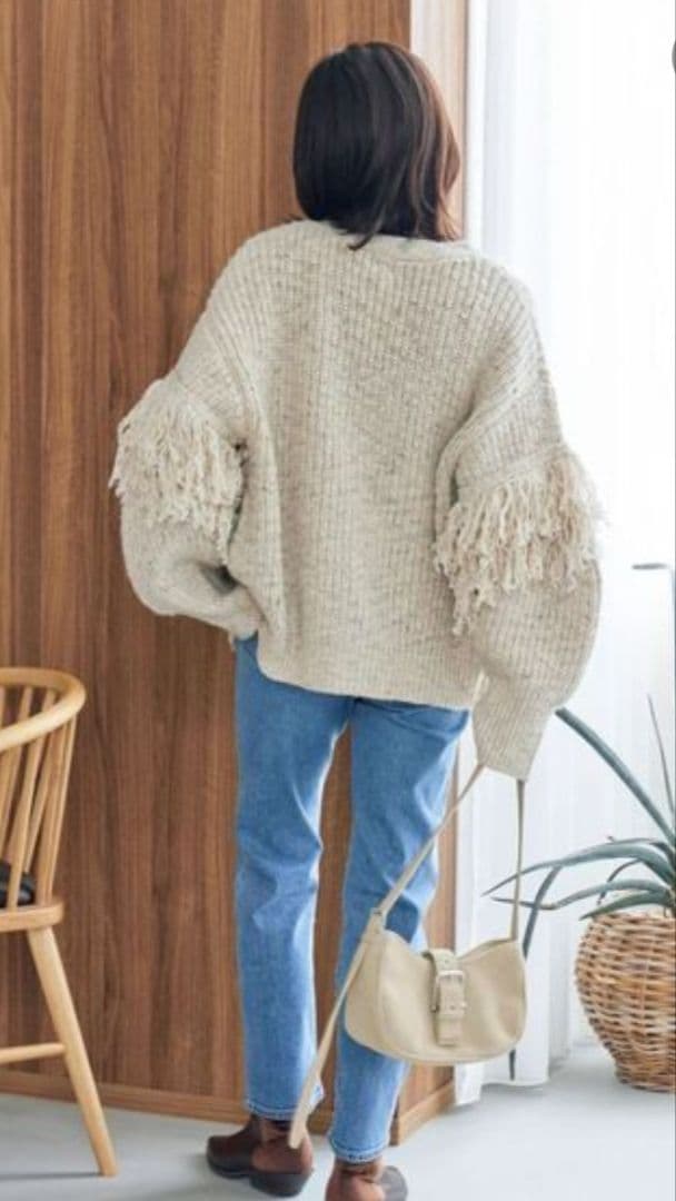 Ungrid☆フリンジデザインニットカーディガン