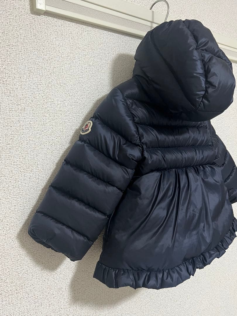 モンクレール フリル付きダウンジャケット 80cm ネイビー