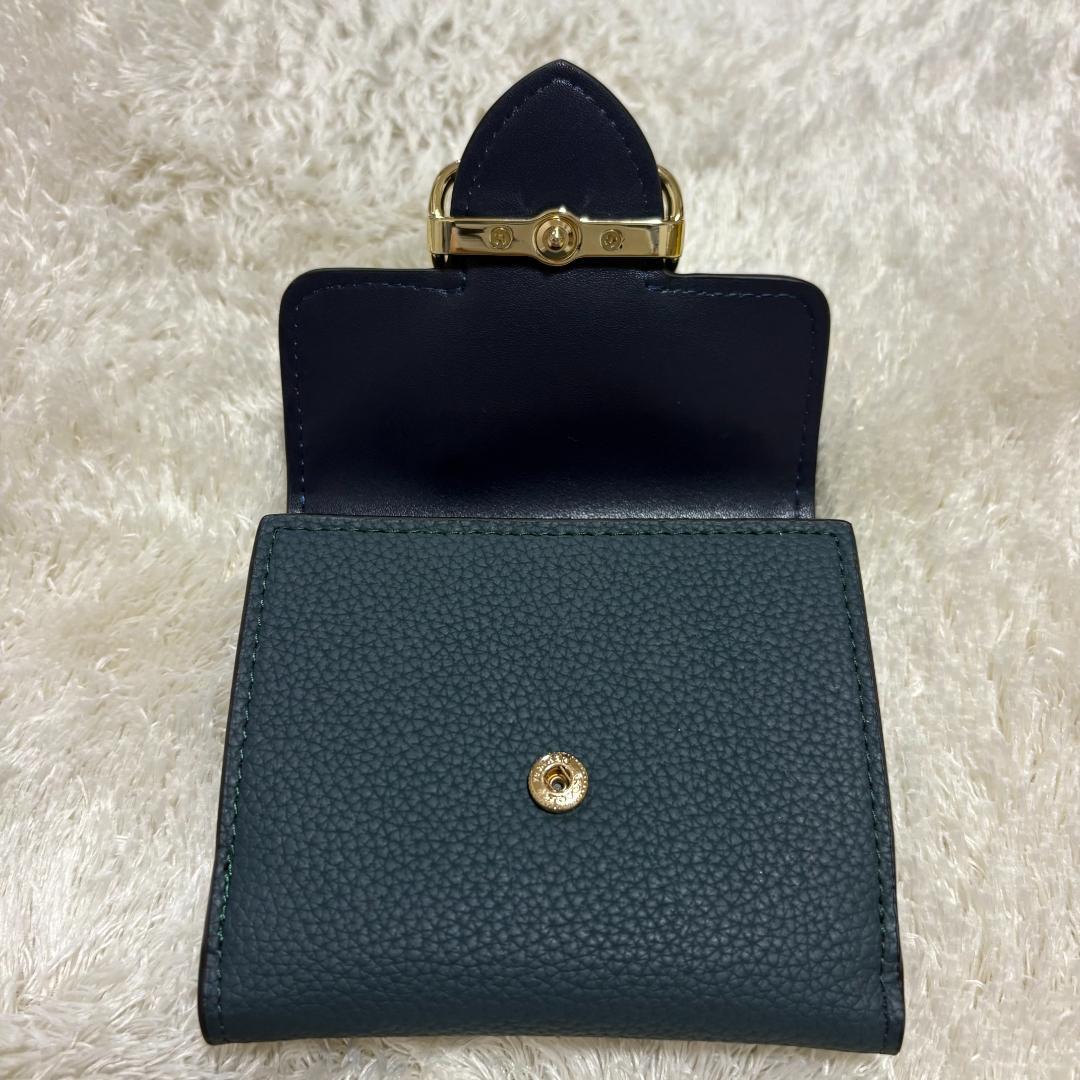 【極美品】COACH CF473 スモールモーガンウォレット　ブルーグリーン