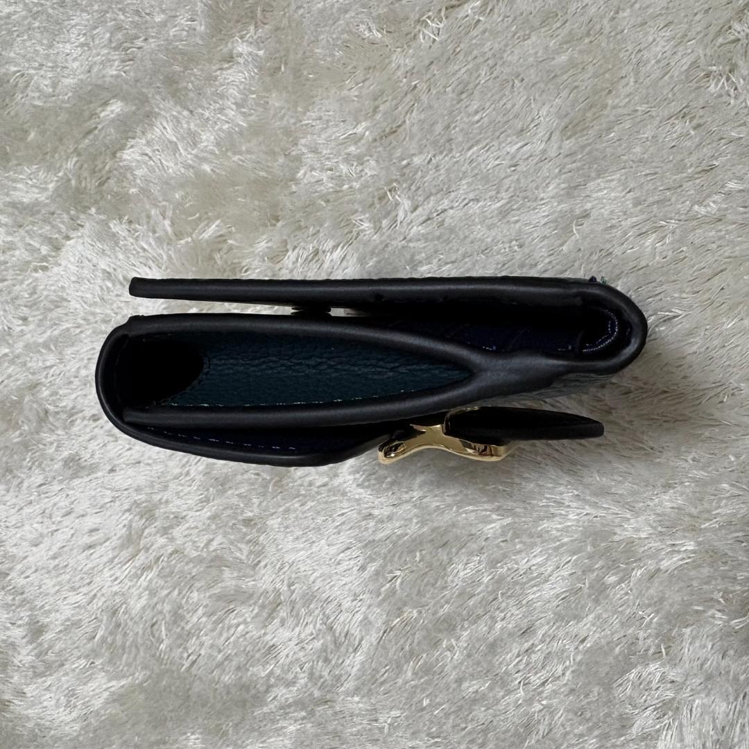 【極美品】COACH CF473 スモールモーガンウォレット　ブルーグリーン