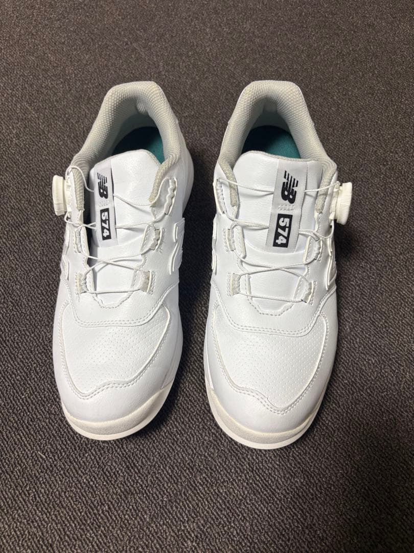ち*ん様 New Balance 574 ゴルフシューズ ホワイト