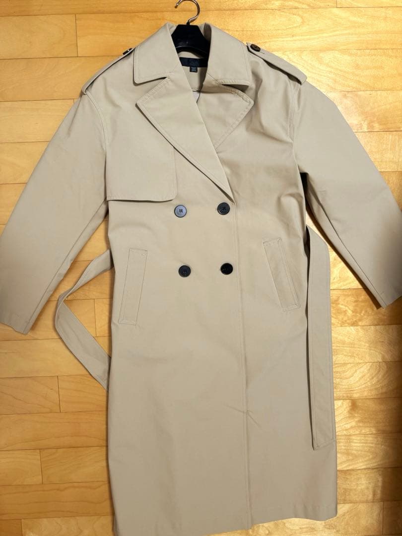 ZARA ベージュ ベルト付きロングトレンチコート