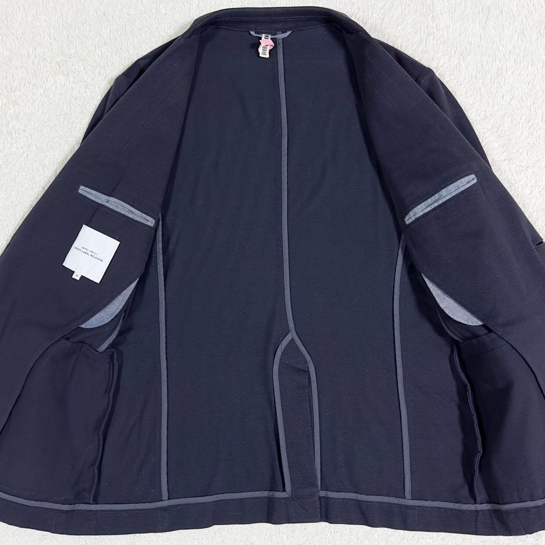 ユナイテッドアローズ テーラード アンコンジャケット ストレッチ 紺 XL