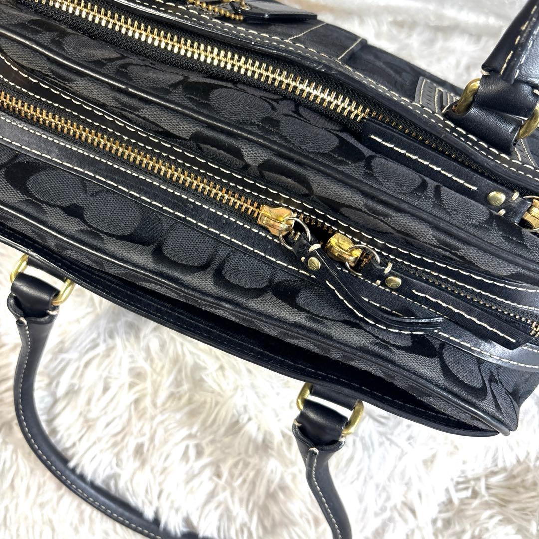 日*4様 COACHコーチ ハンドバッグ ミニボストンバッグ シグネチャー 10