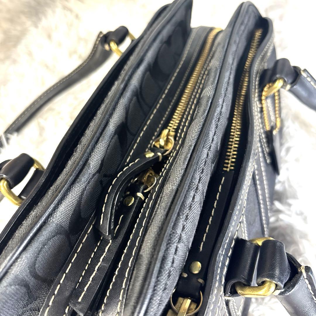 日*4様 COACHコーチ ハンドバッグ ミニボストンバッグ シグネチャー 10