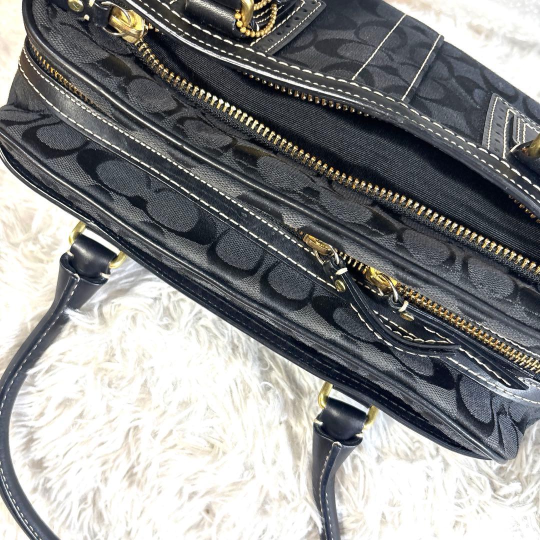 日*4様 COACHコーチ ハンドバッグ ミニボストンバッグ シグネチャー 10