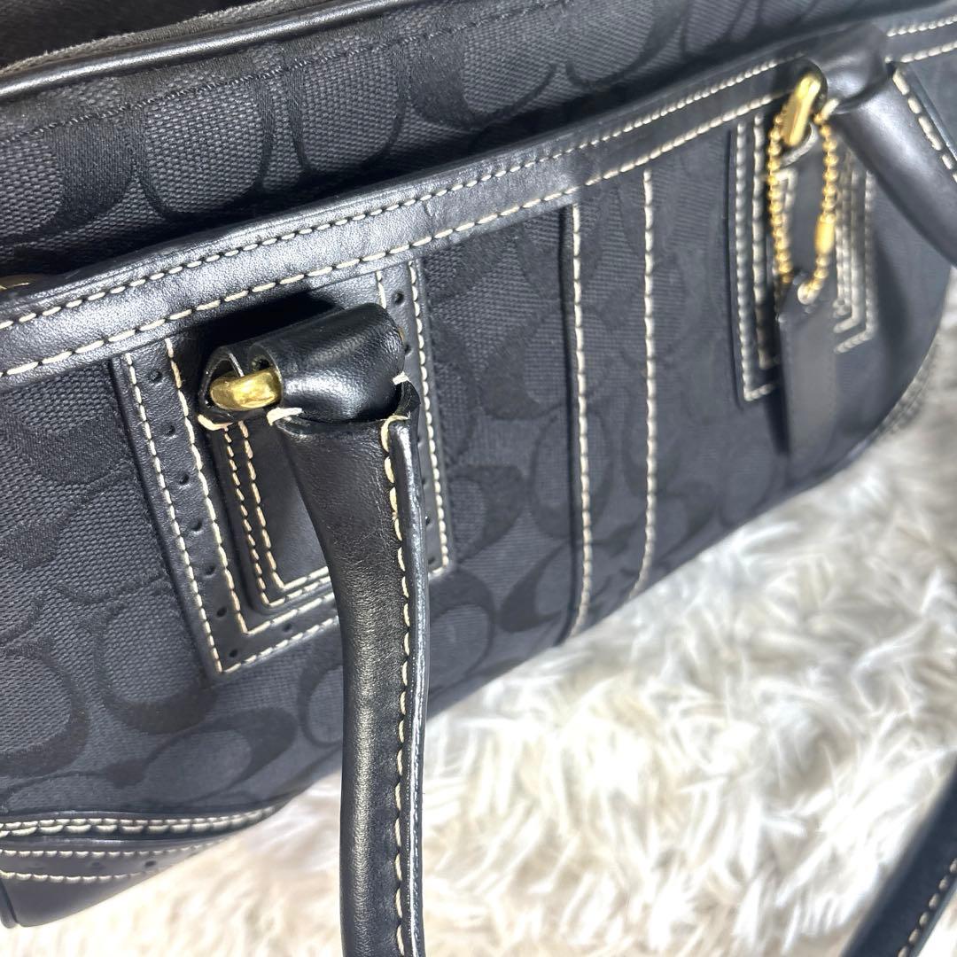 日*4様 COACHコーチ ハンドバッグ ミニボストンバッグ シグネチャー 10