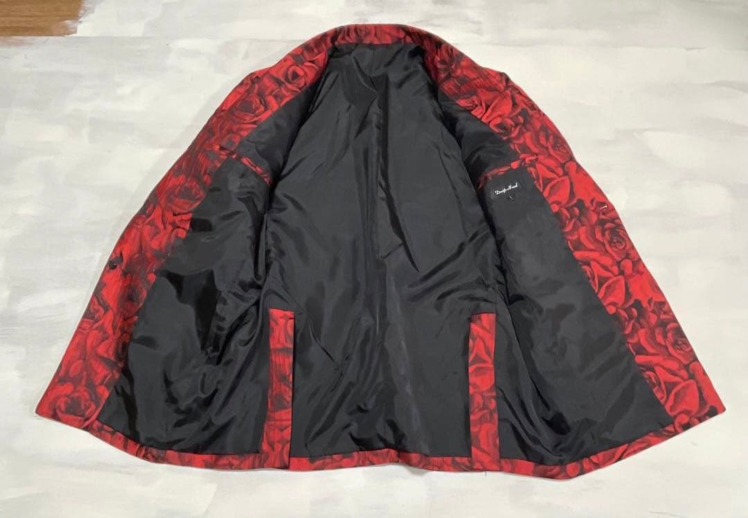 極美品 DROP HEAD バラ柄総柄　テーラードジャケット　L