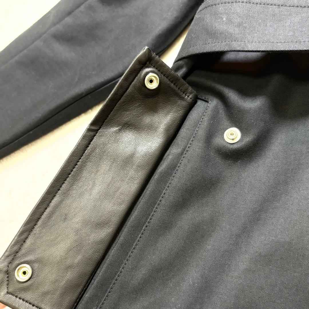 BALLY トレンチコート　ベルト付　襟裏レザー刻印　　サイズ38 黒　ロング丈