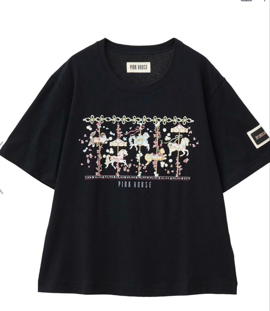 ピンクハウス　メリーゴーラウンドプリントカットソー　tシャツ
