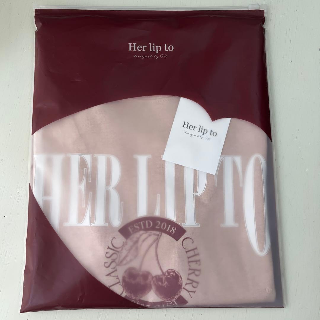新品未使用　Herlipto　classic cherry tee pink