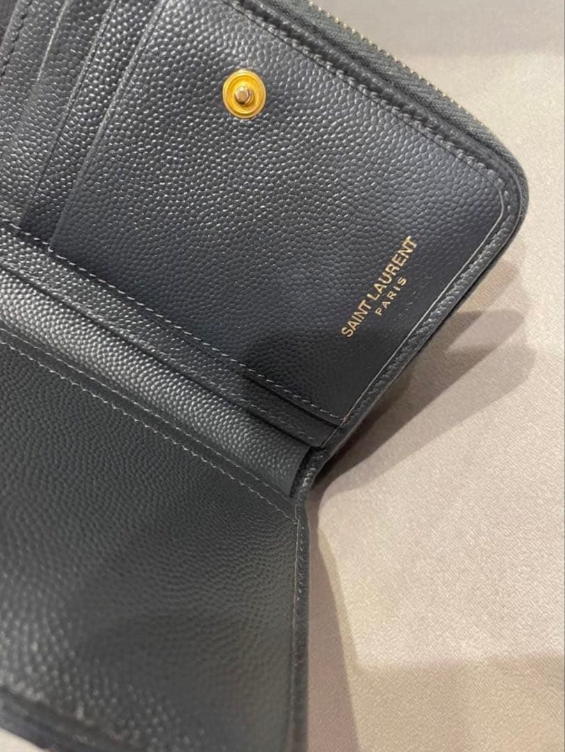 SAINT LAURENT グレー 二つ折り財布