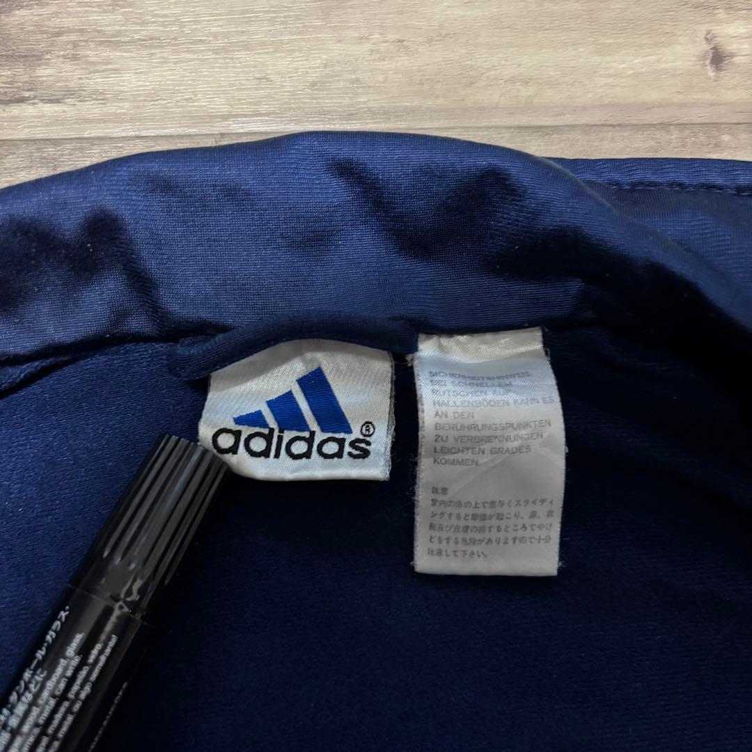 adidasアディダス90sトラックジャケット紺ネイビーグレーストリートL古着