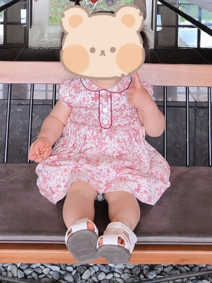【お値下げ！】着画追加！Amaia　スモッキングワンピース 1y