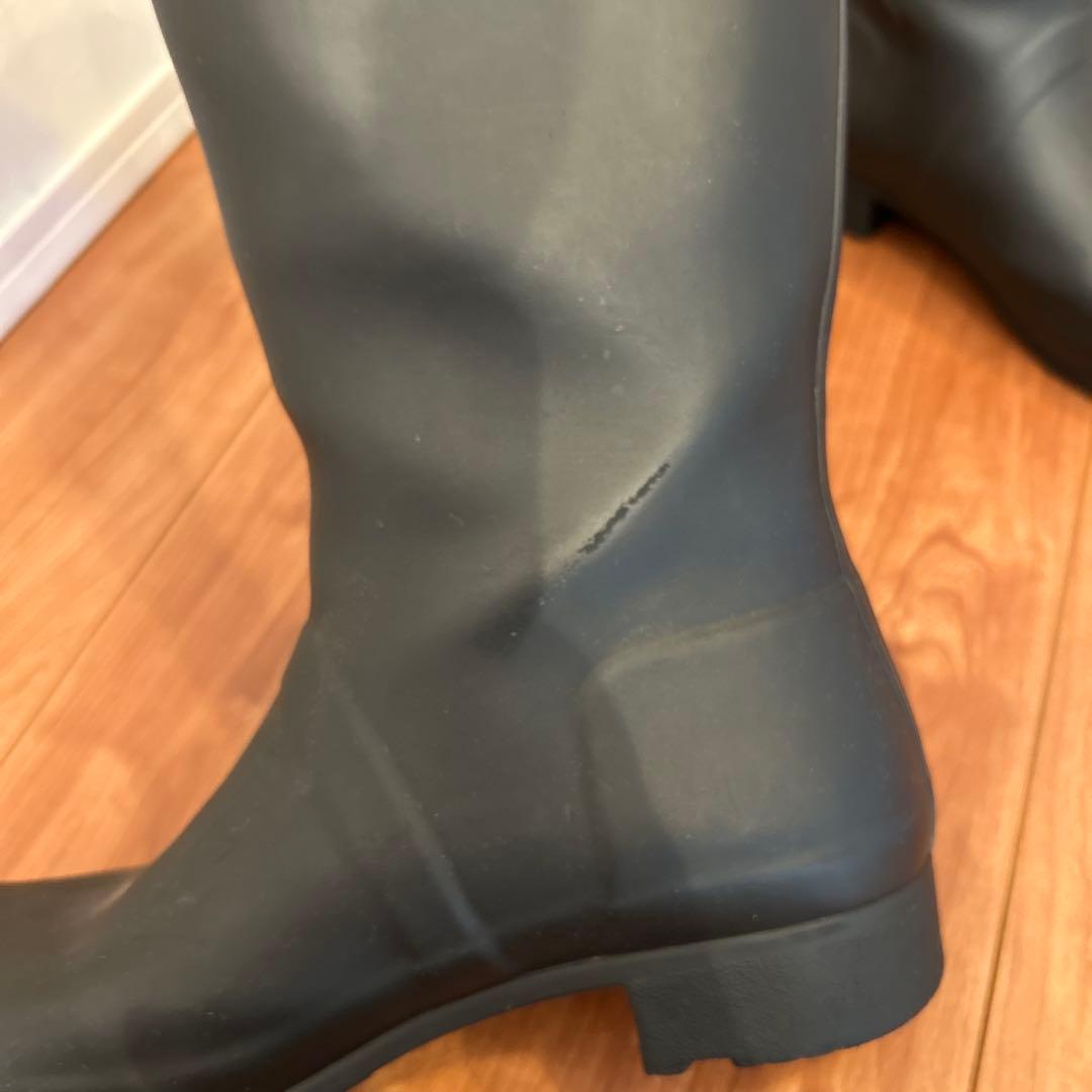 HUNTER ブラックラバー長靴 UK6 25cm