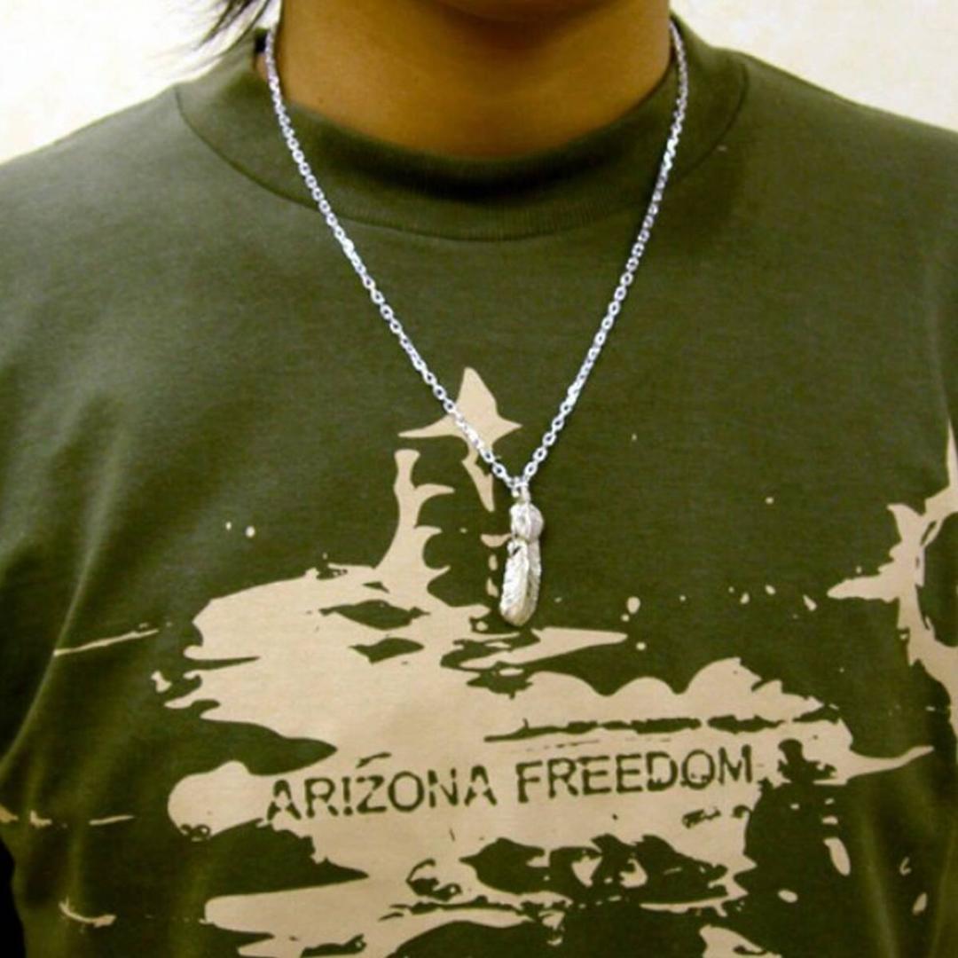 美品 ARIZONA FREEDOM シルバー ハート フェザー ペンダント