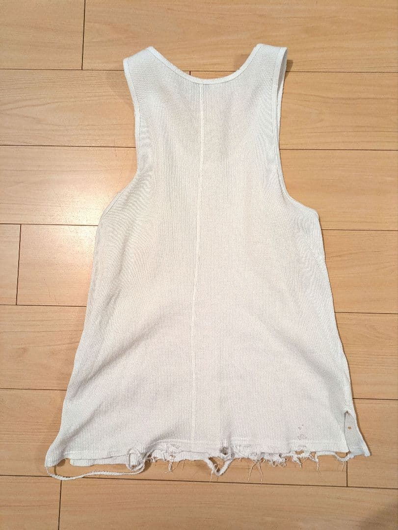 ANCELLM ダメージワッフルタンクトップ