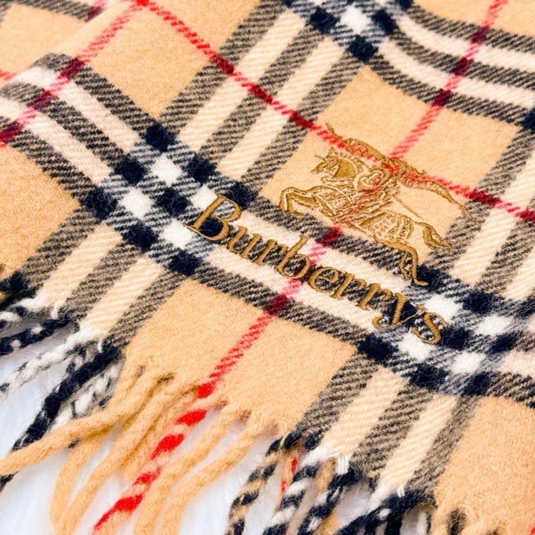 美品✨ BURBERRYS　大判　マフラー　ブランケット　ノバチェック　ロゴ刺繍