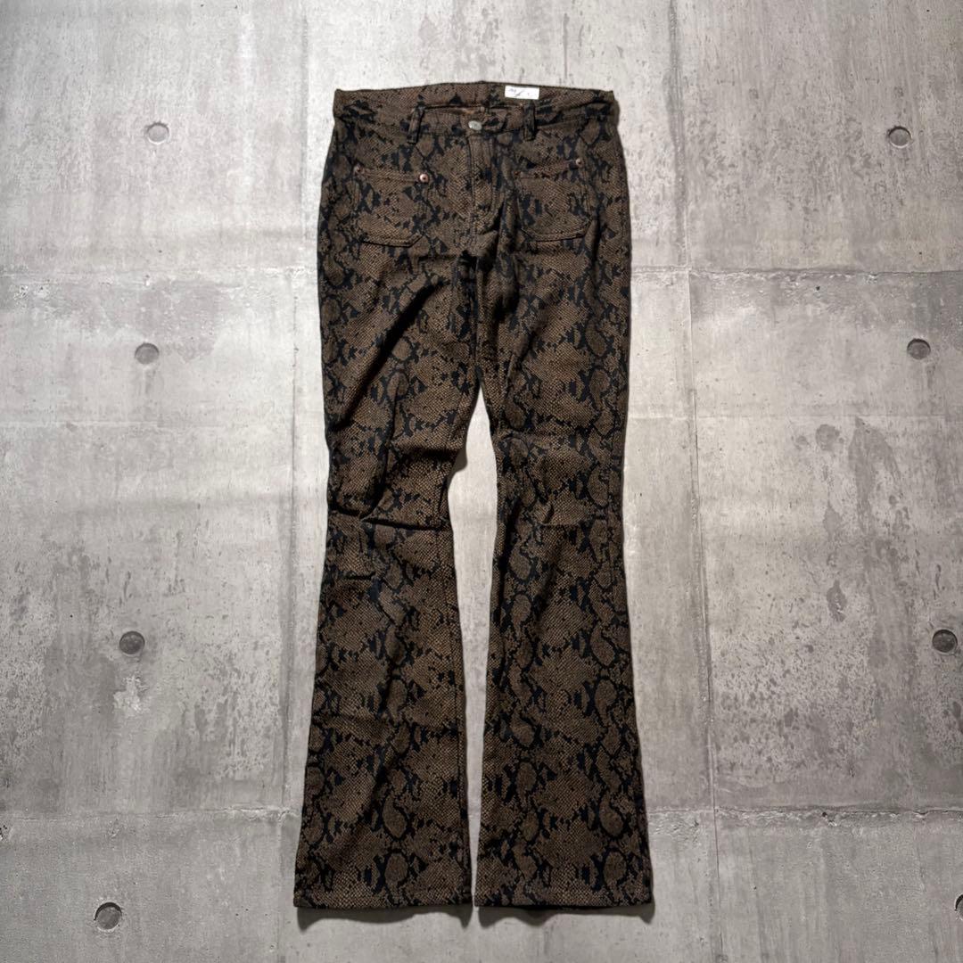 パンツ 00s archive python flare pants y2k punk