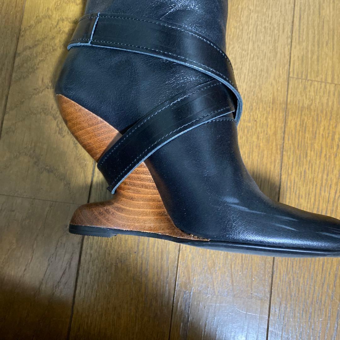 ロングブーツ ウェッジヒール　ダイアナ