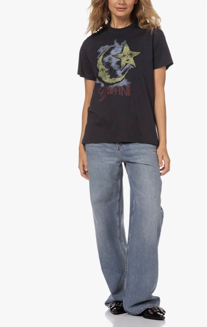 GAMINI 月と星 グラフィックTシャツ　M