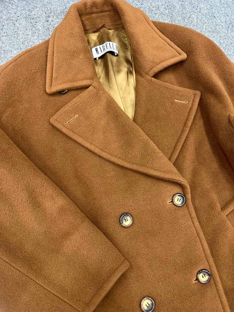 MARELLA イタリア製 カシミヤ混 ダブル チェスターコート ブラウン