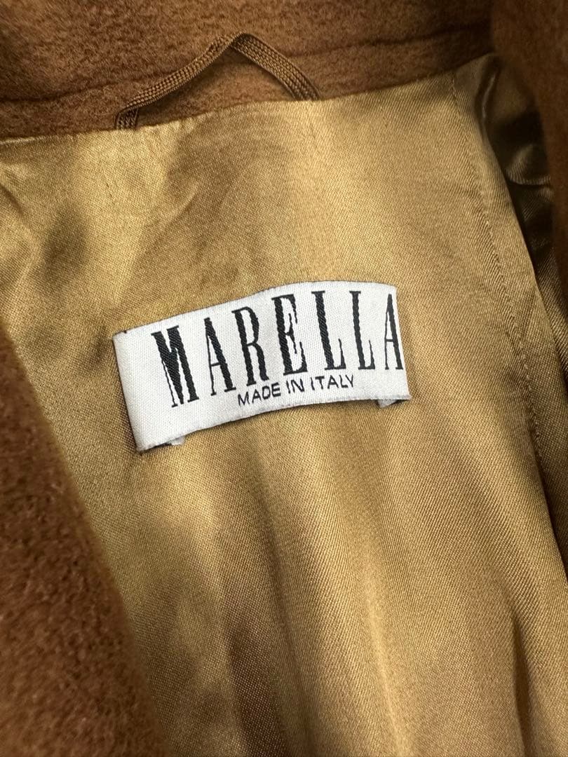 MARELLA イタリア製 カシミヤ混 ダブル チェスターコート ブラウン