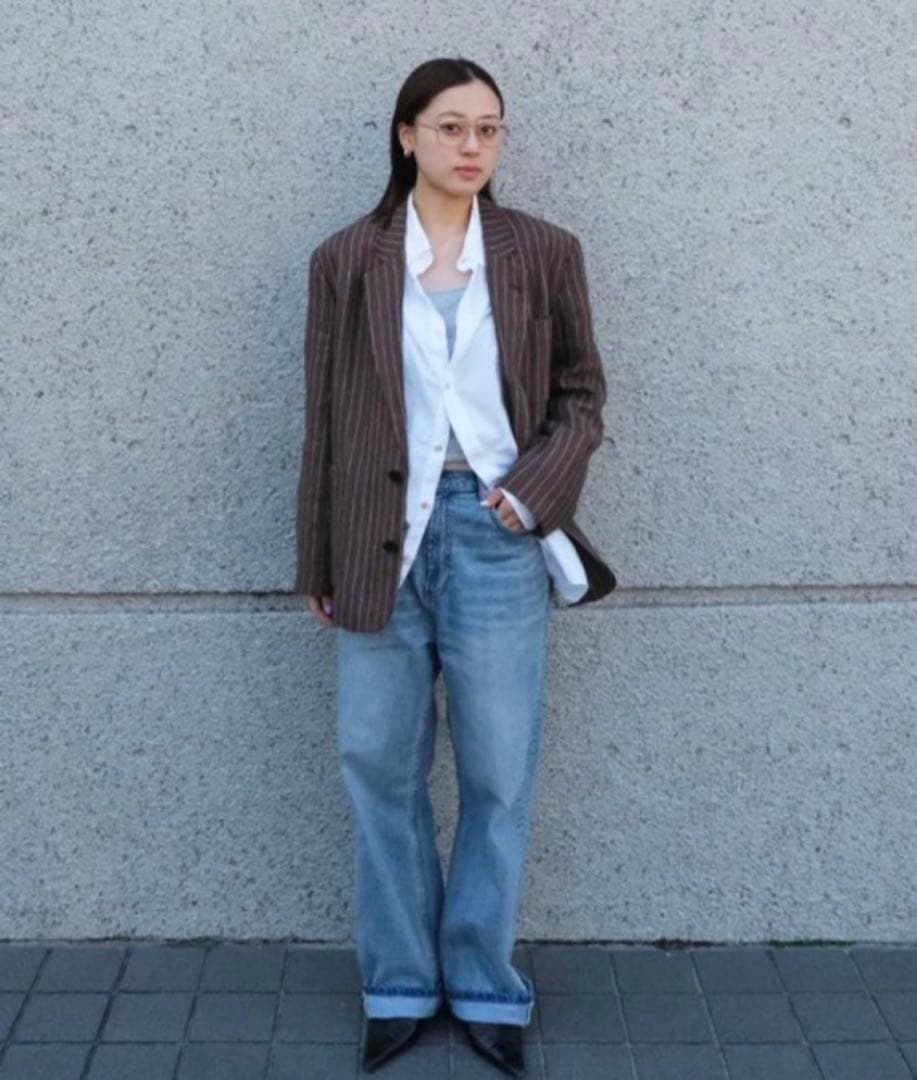ジャケット・アウター todayful Boyfriend Stripe Linen Jacket