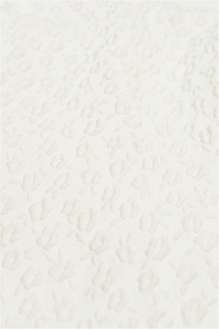 D419/美品 M'S GRACY ワンピース ドレス 総柄 エンボス 40 白
