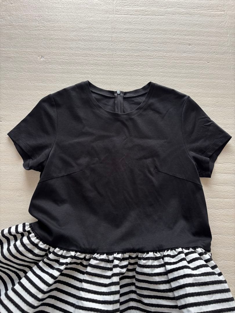 BORDERS at BALCONY ペプラムTシャツ　ブラック36