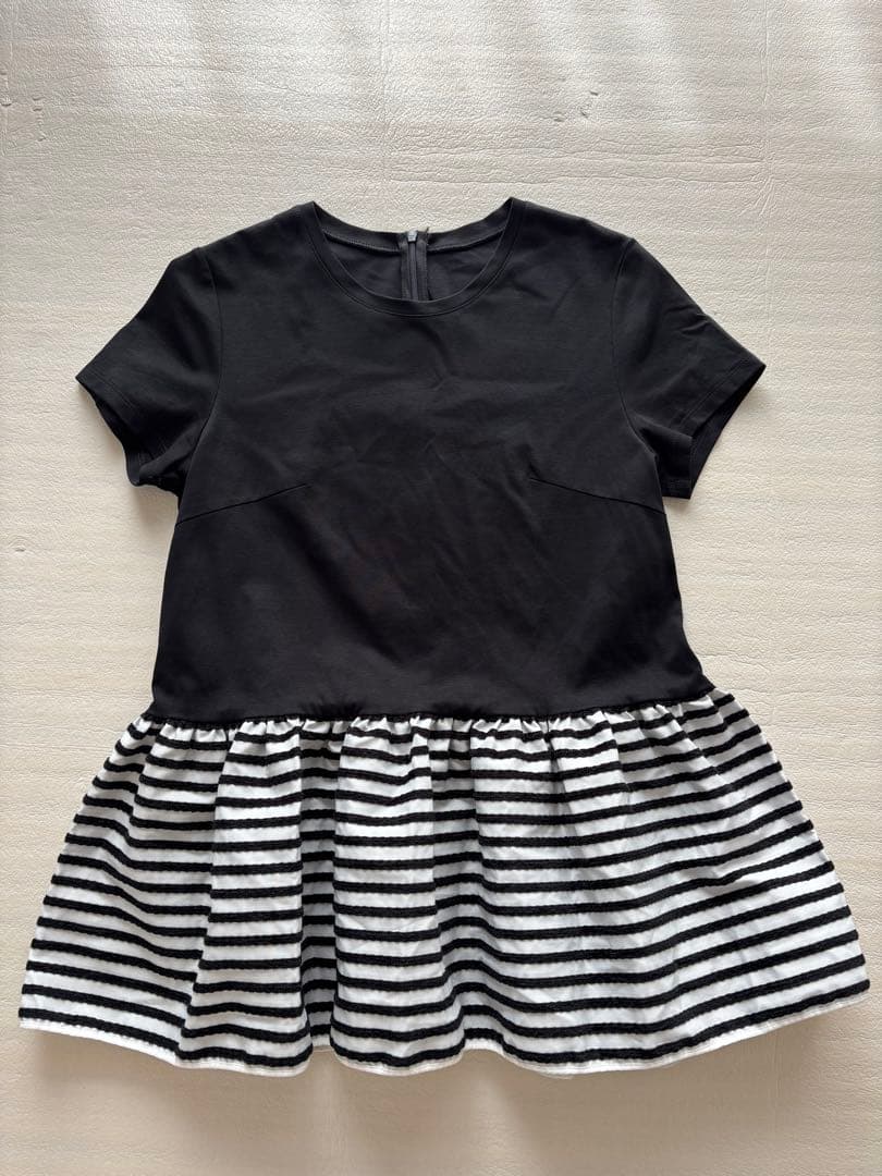 BORDERS at BALCONY ペプラムTシャツ　ブラック36