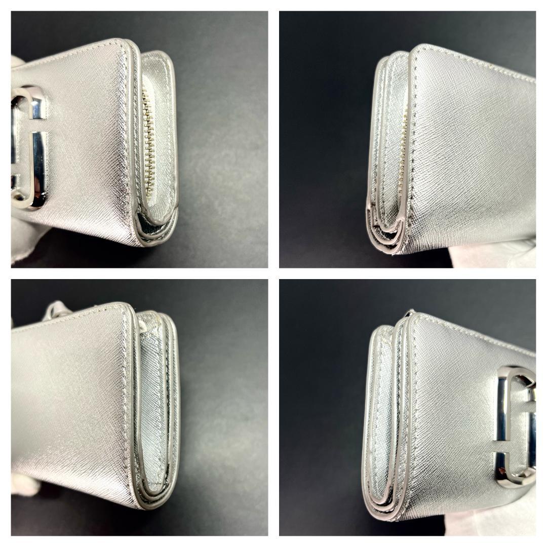 正規品＆極美品‼️ マークジェイコブス スナップショット 三つ折り財布 シルバー