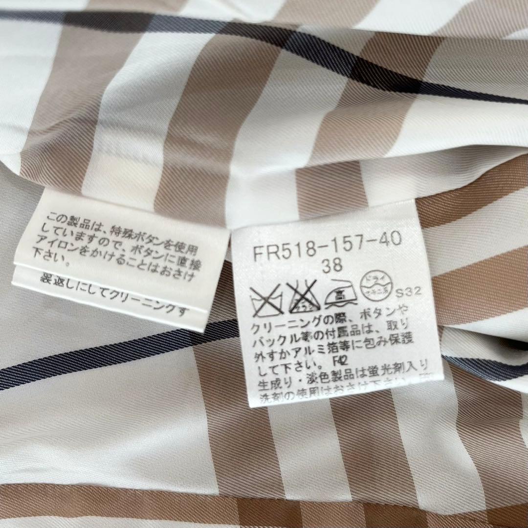 【美品】バーバリー　ハーフコート　ハニーベージュ　ノバチェック　ダブル　38