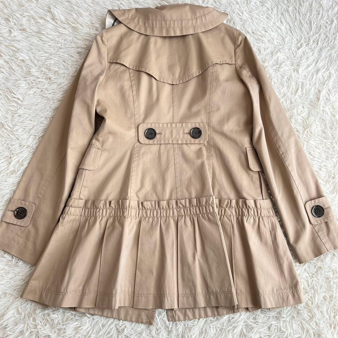 【美品】バーバリー　ハーフコート　ハニーベージュ　ノバチェック　ダブル　38