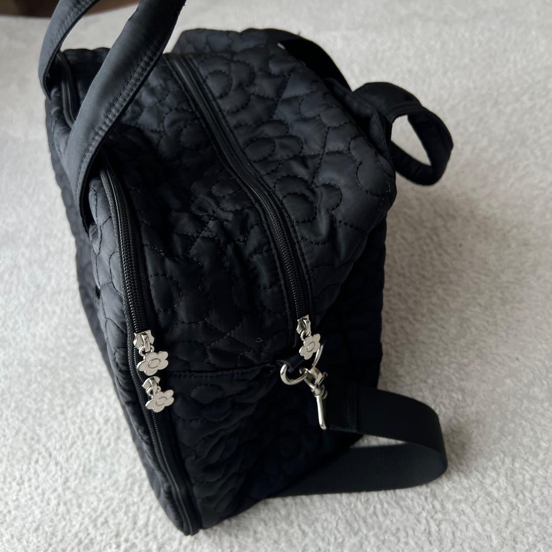 極美品✨マリークワント デイジー キルティング ショルダーキャリーオンバッグ 黒