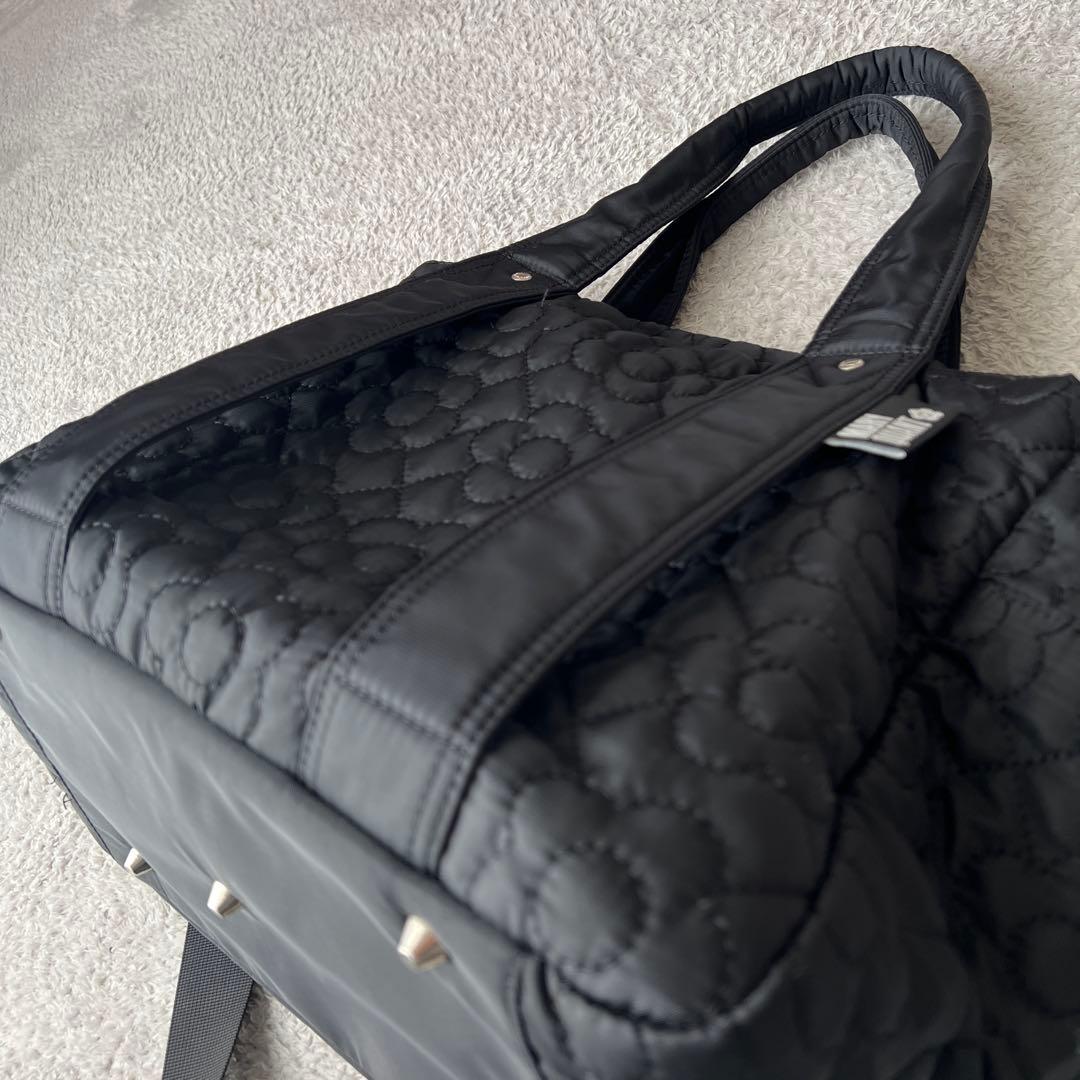 極美品✨マリークワント デイジー キルティング ショルダーキャリーオンバッグ 黒