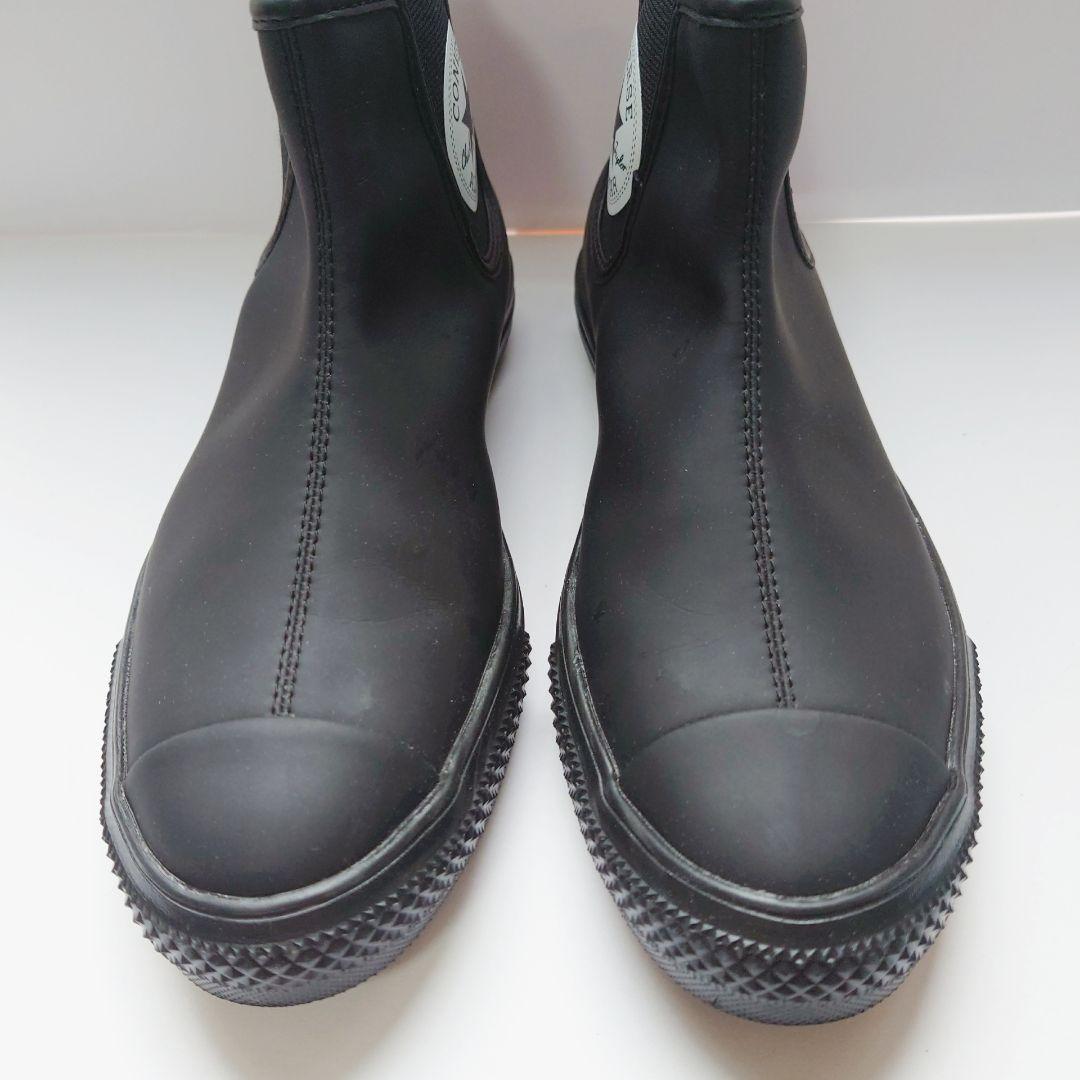 【美品】CONVERSE コンバースブラックレインシューズサイドゴア23.5cm