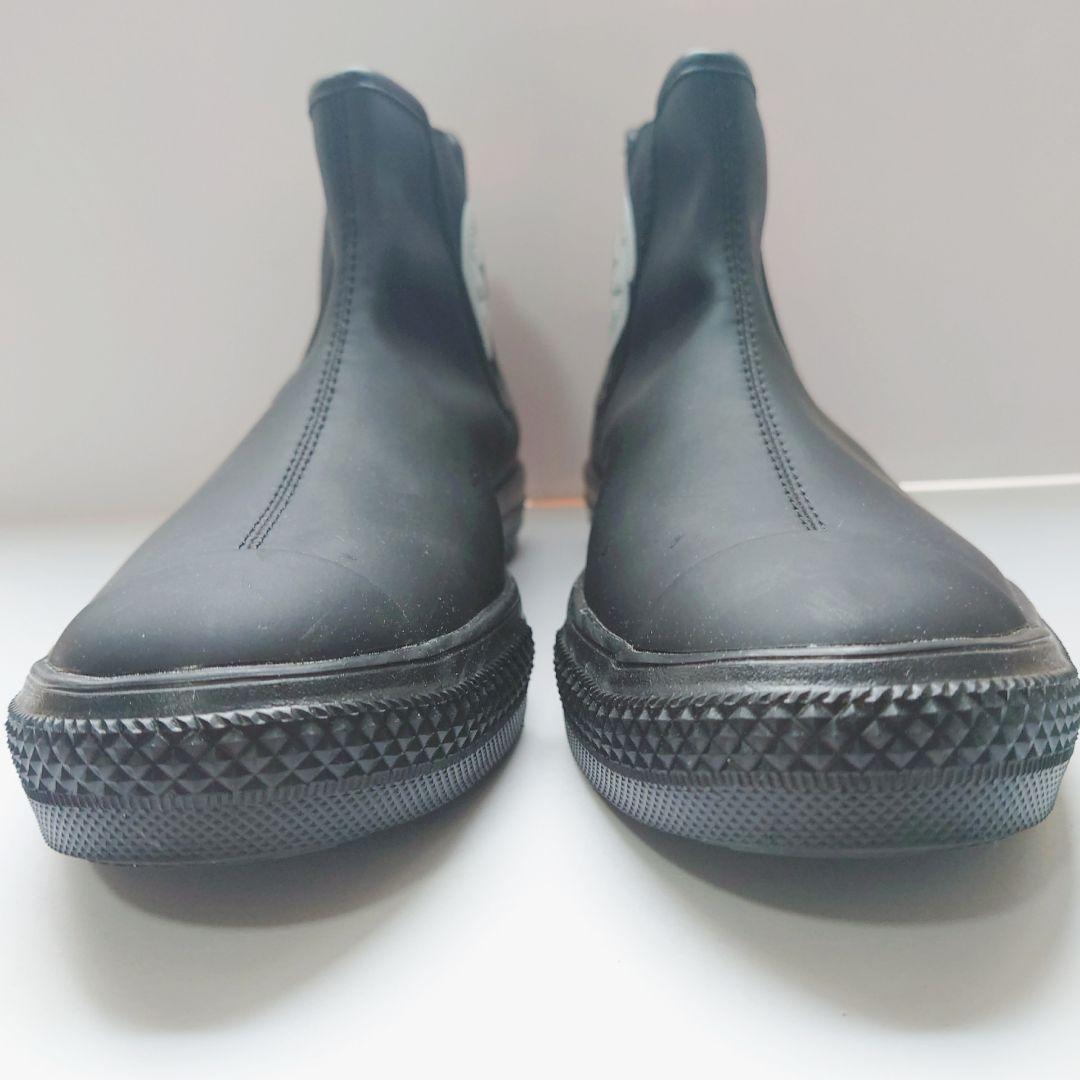 【美品】CONVERSE コンバースブラックレインシューズサイドゴア23.5cm