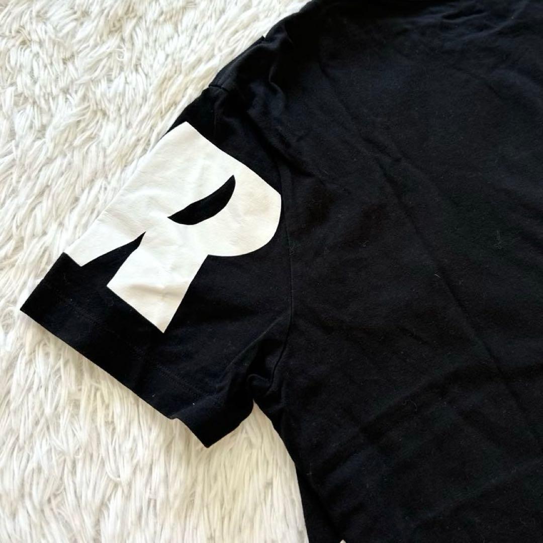 良品✨モンクレール MAGLIA マグリア Tシャツ ビッグロゴ 黒×白 XL