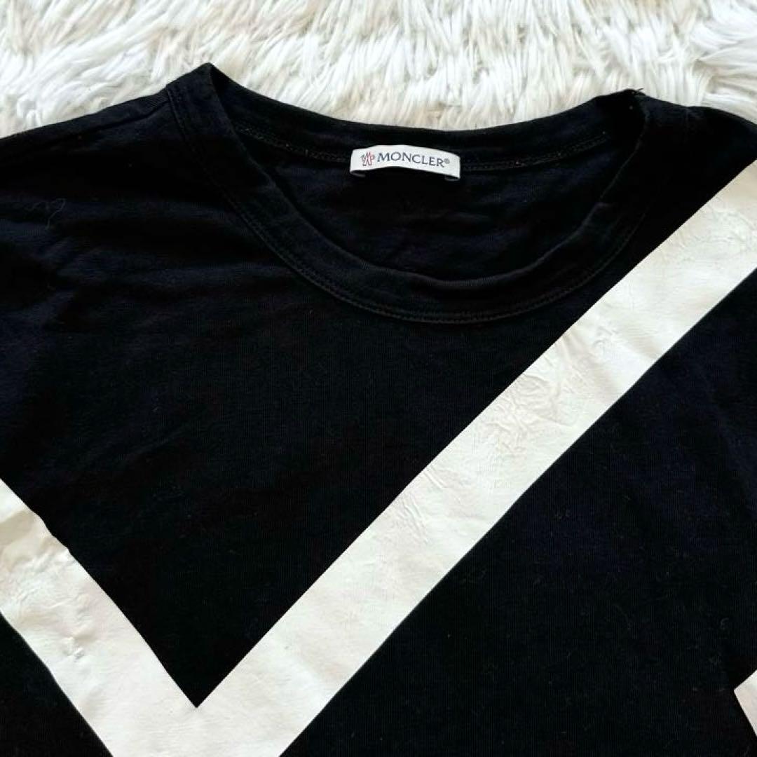 良品✨モンクレール MAGLIA マグリア Tシャツ ビッグロゴ 黒×白 XL
