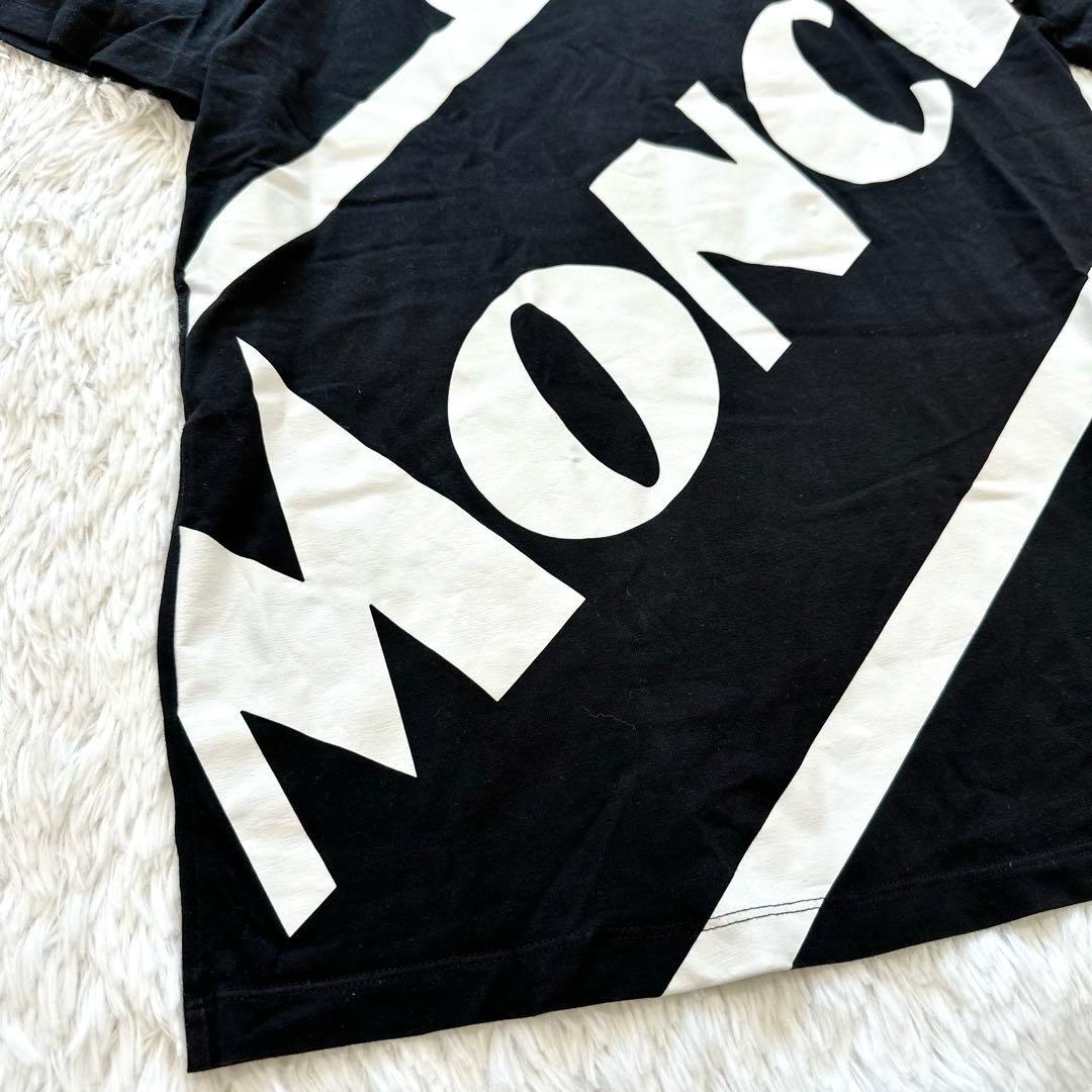 良品✨モンクレール MAGLIA マグリア Tシャツ ビッグロゴ 黒×白 XL