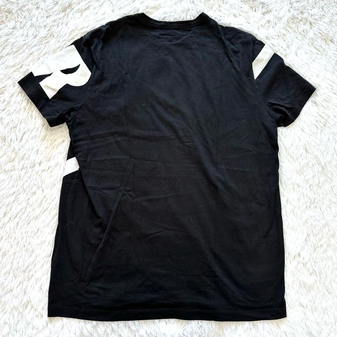 良品✨モンクレール MAGLIA マグリア Tシャツ ビッグロゴ 黒×白 XL