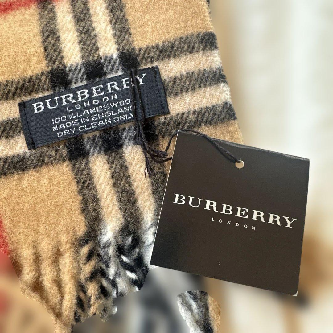 BURBERRY チェック柄マフラー 100%ラムウール